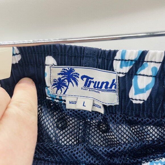 Trunks Surf & Swim Mens Large Sano 6.5" Swim Trunks Marine Blue Flip Flops 1042 - Picture 6 of 8